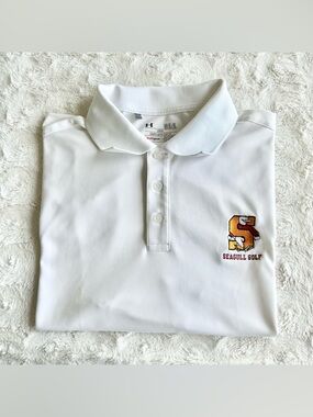 Salisbury University Golf Polo Shirt Mens Large Tall White Under Armour Seagulls